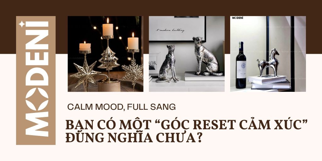 Phối mùi hương nến, ánh sáng vàng và tượng trang trí tạo vibe calm luxury giúp tâm trí thư thái sau ngày dài