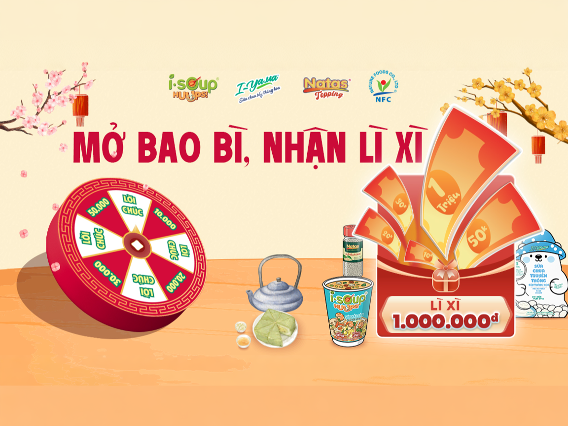 SĂN LÌ XÌ TẾT TRONG MỖI SẢN PHẨM ISOUP HUUPS!, IYAUA, NATAS