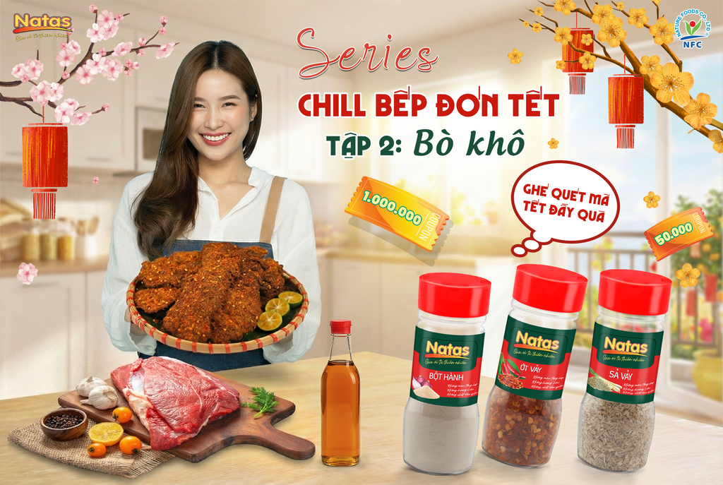 VÀO BẾP CÙNG NATAS: CÁCH LÀM KHÔ BÒ MỀM NGON TẠI NHÀ - Món đãi khách ngày Tết đậm đà chuẩn vị