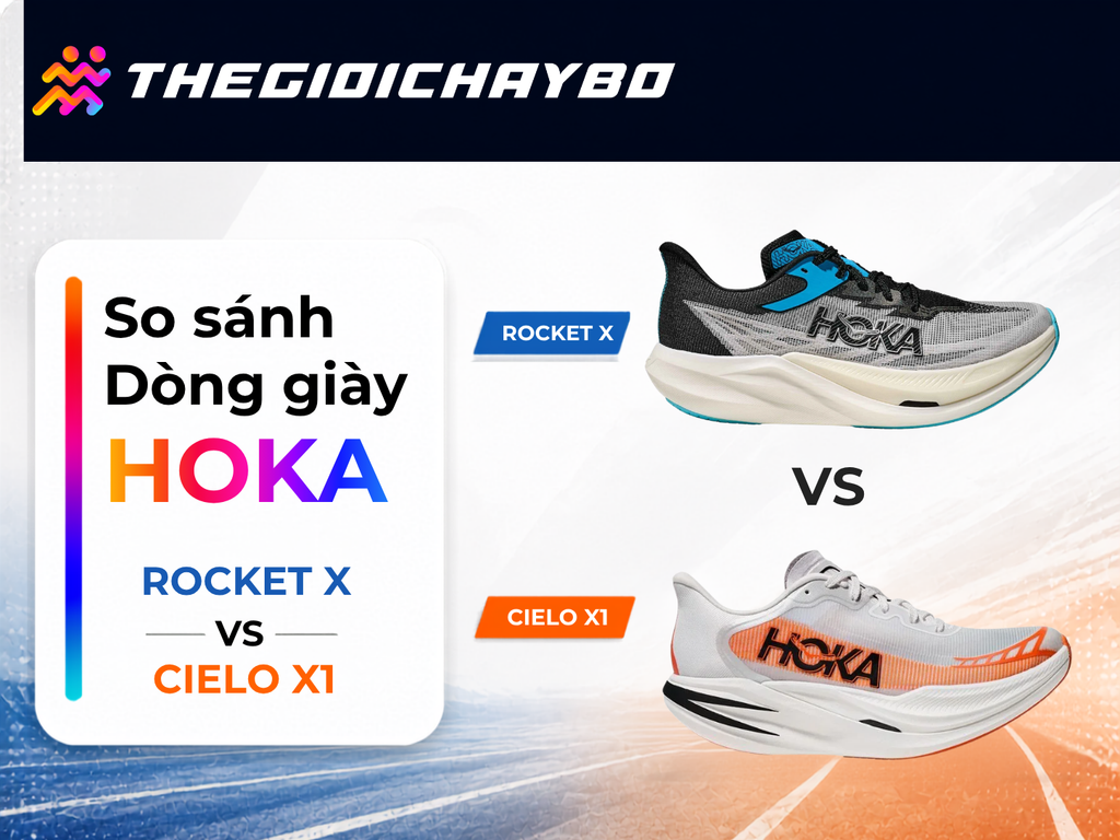 HOKA Rocket X Và Cielo X1 Khác Nhau Gì Và Chọn Giày Carbon Nào?
