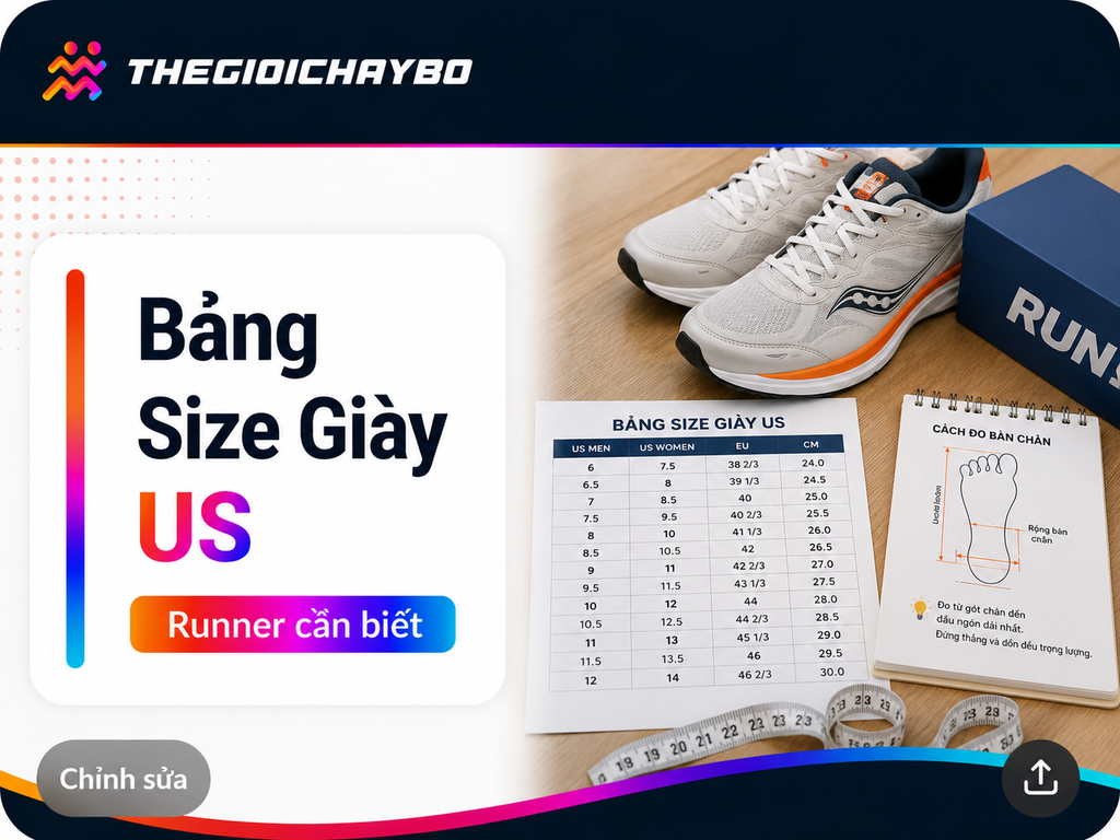 Bảng Size Giày US Nam, Nữ, Trẻ Em Đổi EU, UK Chuẩn