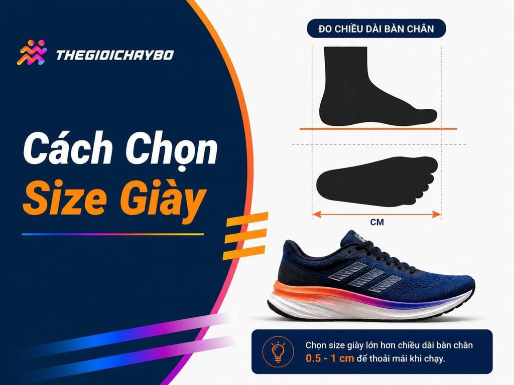 Cách chọn size giày chạy bộ chuẩn, không lo đau chân khi tập luyện