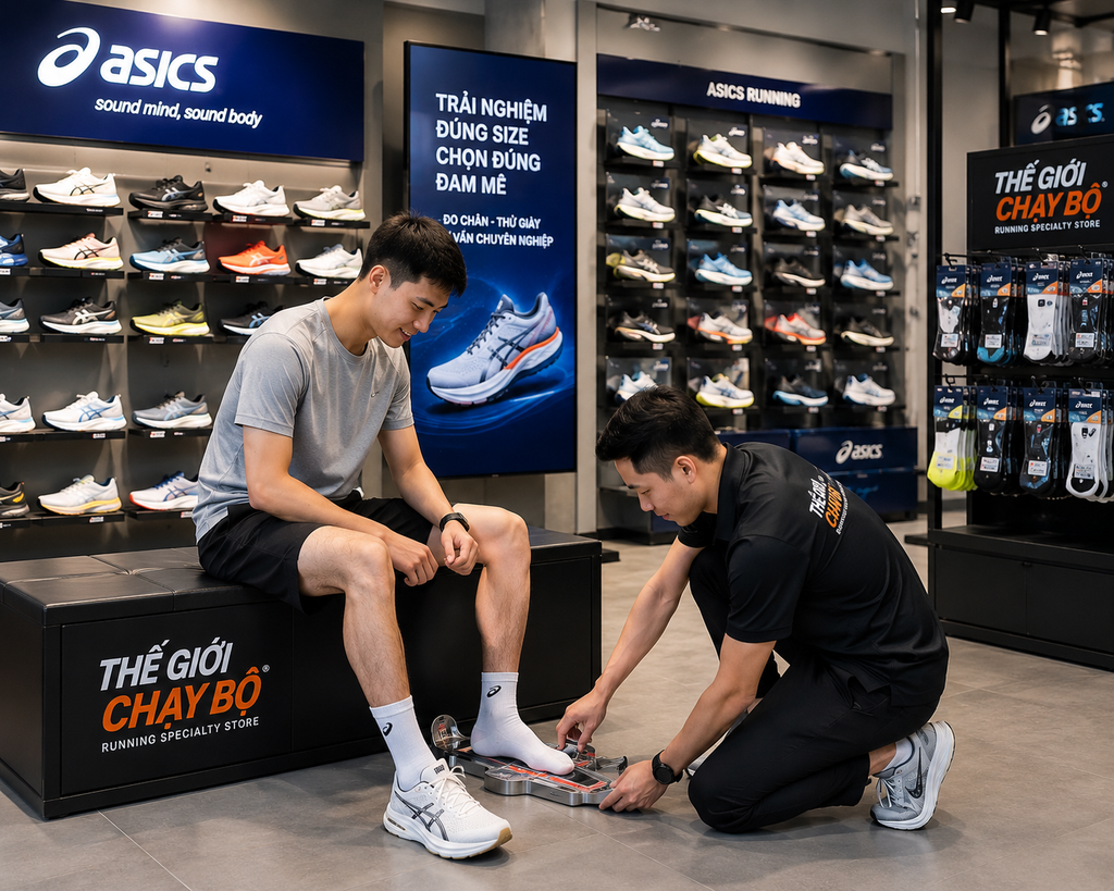 Lựa Size Giày Asics Chuẩn Tại Thế Giới Chạy Bộ
