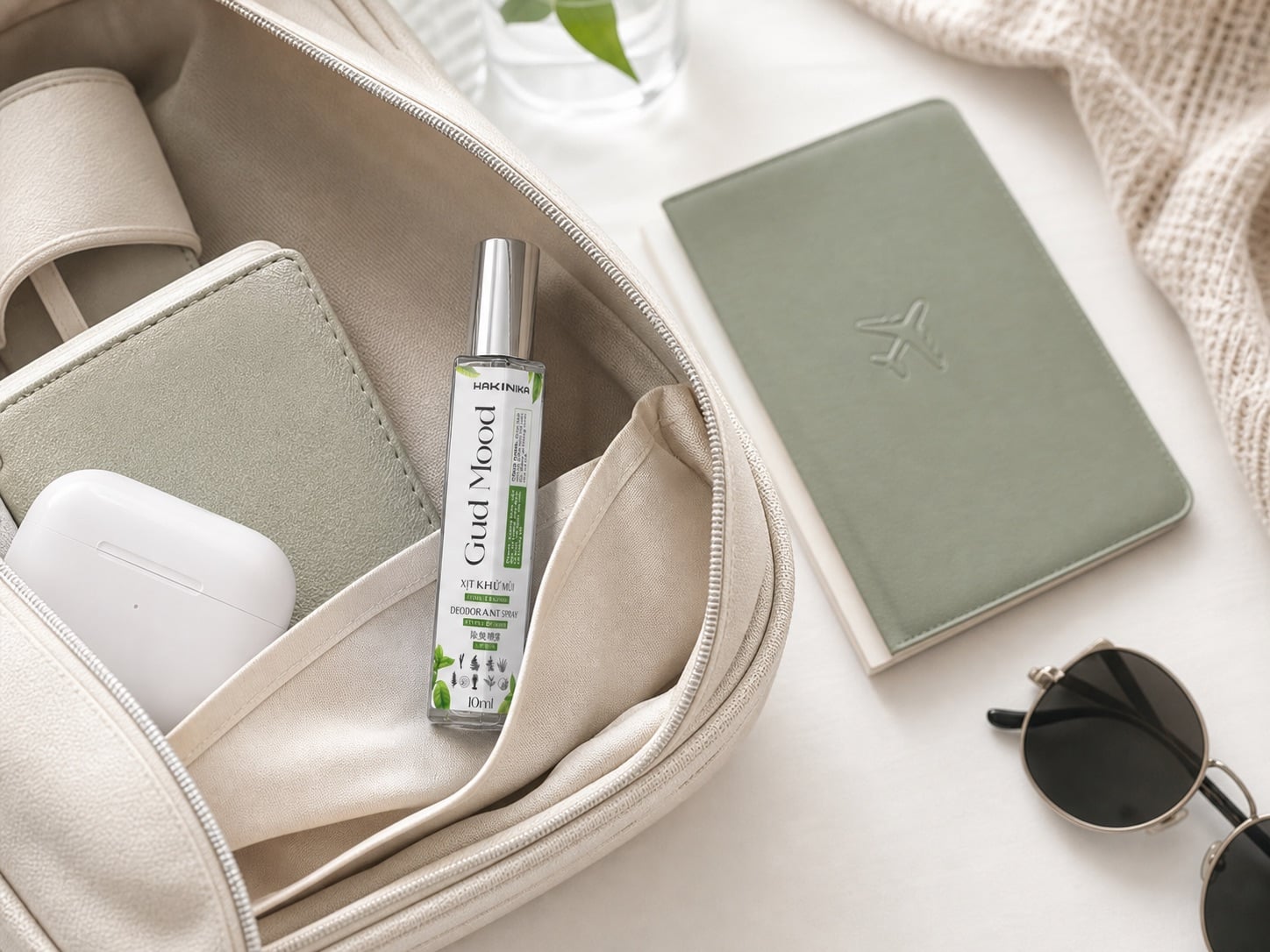 Gudmood 10 ml trong túi đồ du lịch