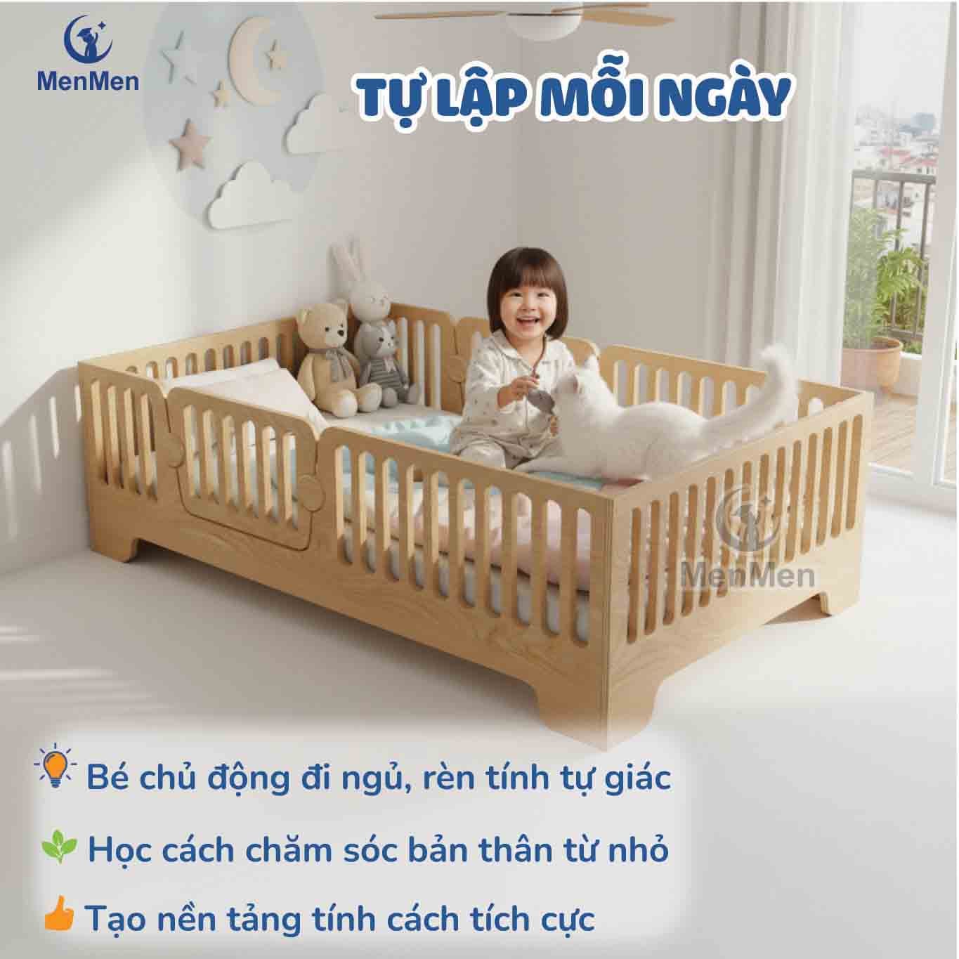 Giường gỗ MenMen Montessori 5