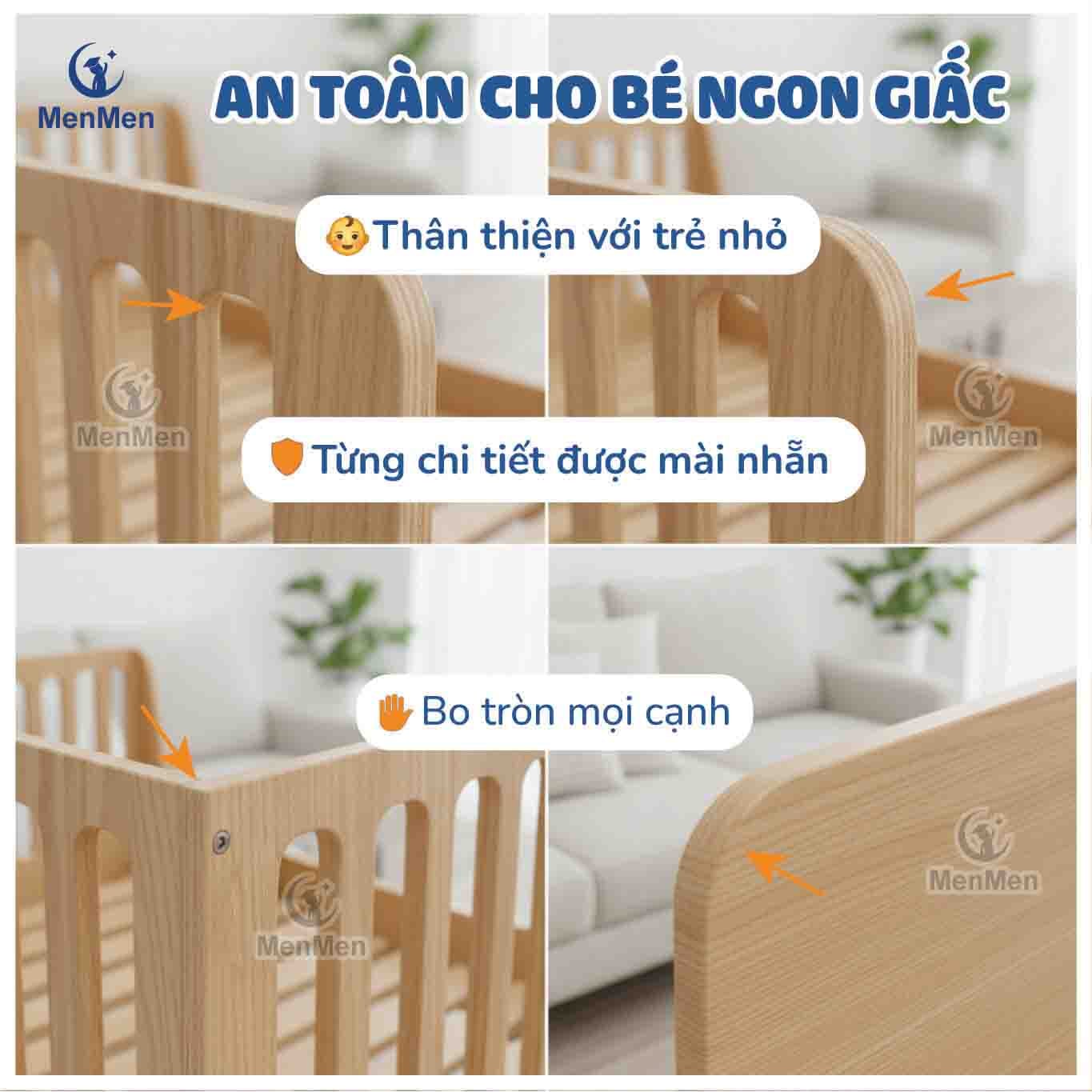 Giường gỗ MenMen Montessori 10