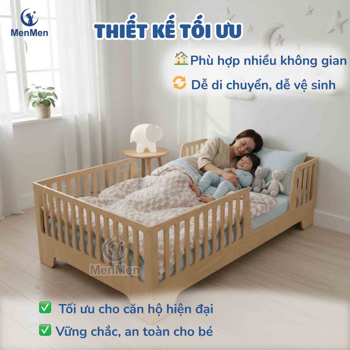 Giường gỗ MenMen Montessori 11