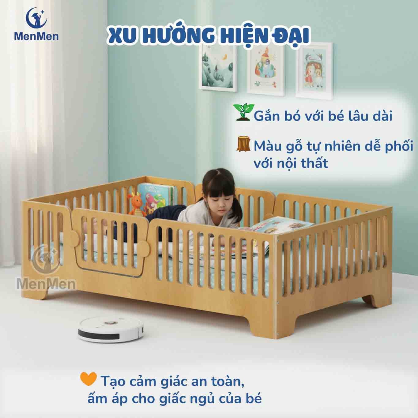 Giường gỗ MenMen Montessori 6