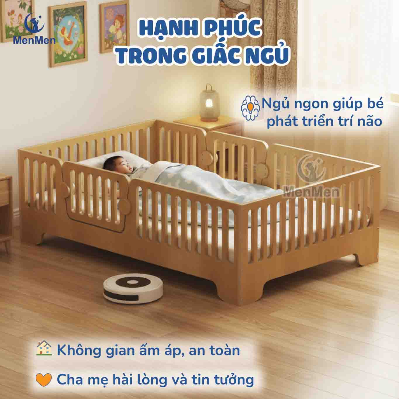Giường gỗ MenMen Montessori 8