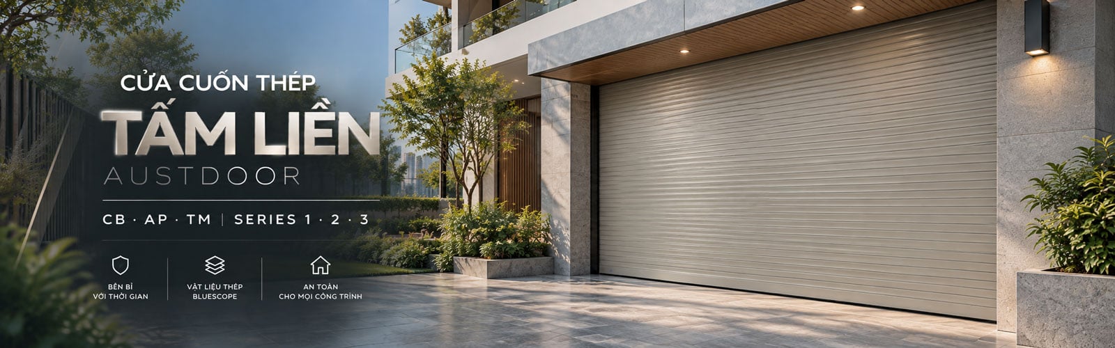 Cửa cuốn thép tấm liền Austdoor