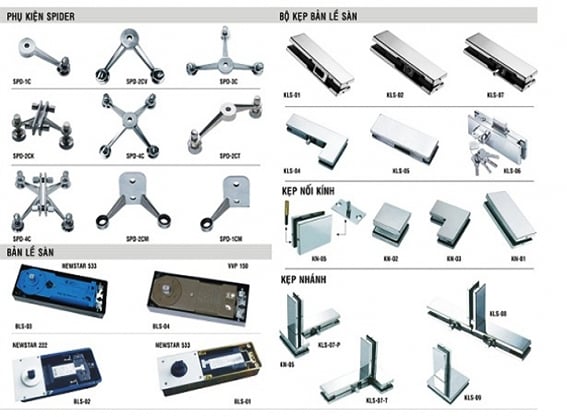 Phụ kiện cửa trượt kính