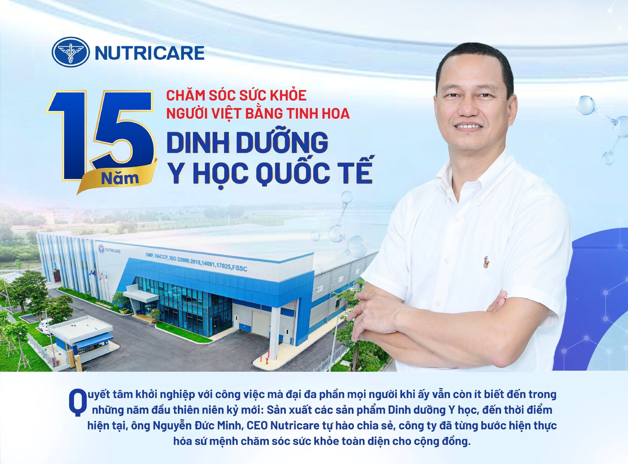 Nutricare 15 năm chăm sóc sức khỏe người Việt bằng tinh hoa Dinh dưỡng Y học quốc tế