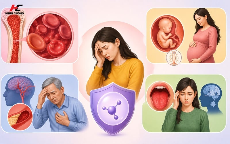 Thực trạng sinh học khi thiếu hụt Axit Folic trong cơ thể