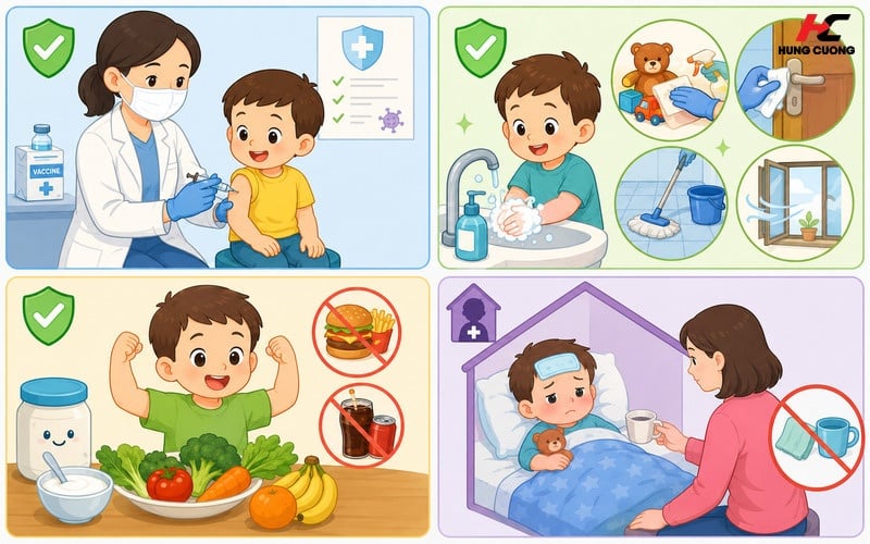 Cách phòng ngừa bé bị tiêu chảy và sốt tại nhà