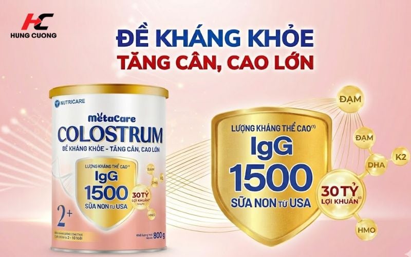 Thành phần nổi bật của Sữa bột MetaCare Colostrum 2+