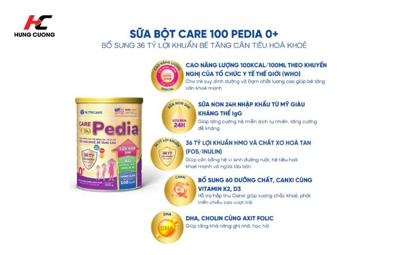 Công dụng của Care 100 Pedia 0+