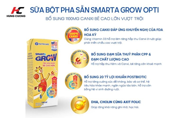 Công dụng của Sữa Smarta Grow Opti Pha Sẵn