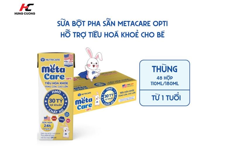 Sữa bột pha sẵn MetaCare Opti hỗ trợ tiêu hoá khoẻ cho bé