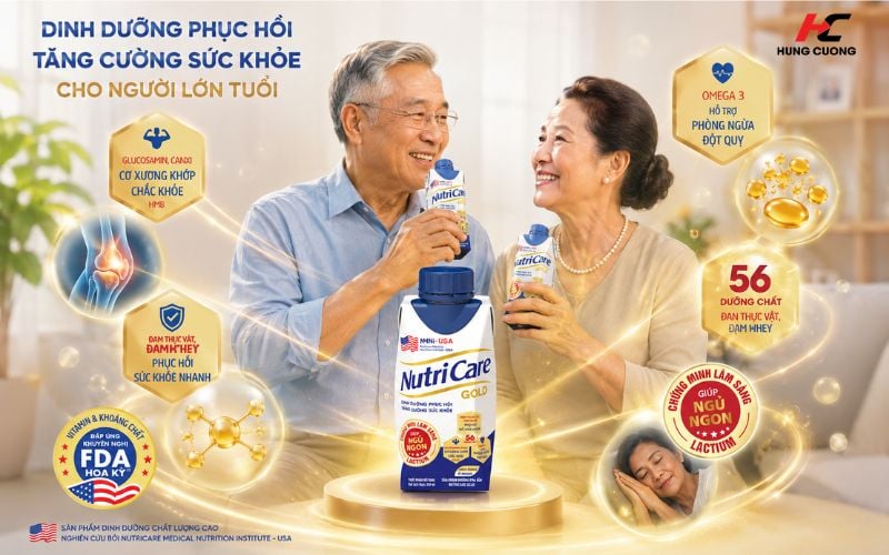 Thành phần nổi bật của sữa bột pha sẵn Nutricare Gold