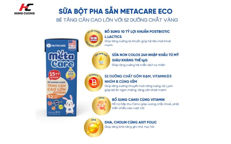 Thành phần nổi bật của sữa MetaCare Eco pha sẵn