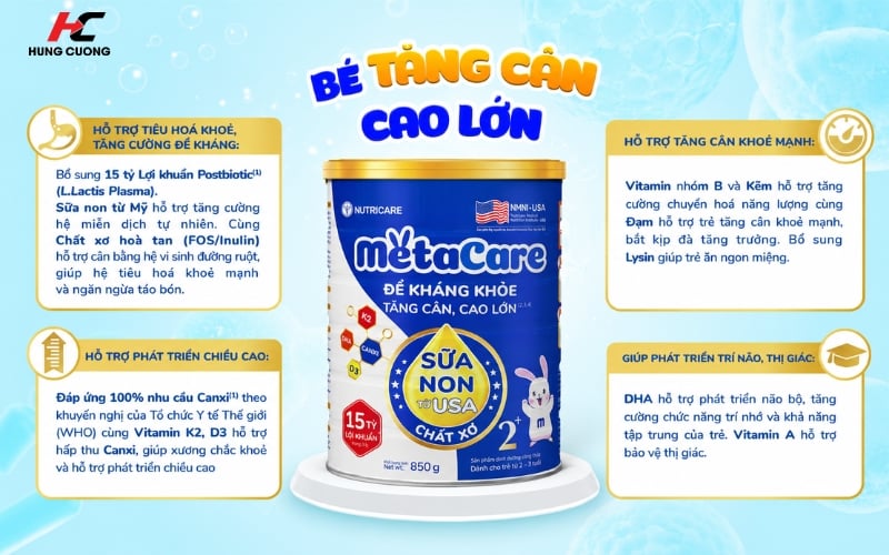 Công dụng của sữa Meta Care số 2