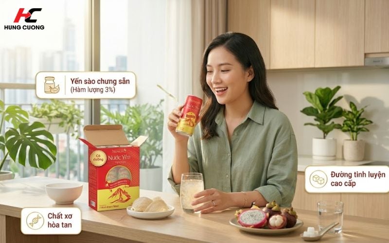 Thành phần nổi bật của Nước Yến Tự Nhiên Nunest Có Đường