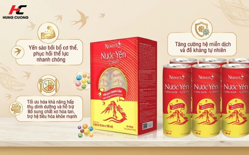 Công dụng của Nước Yến Tự Nhiên Nunest Có Đường