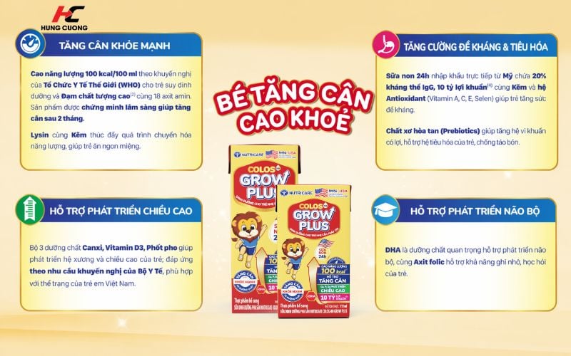 Công dụng của Colos Grow Plus pha sẵn