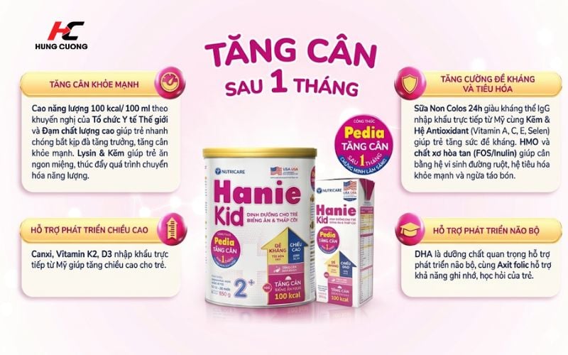 Công dụng của sữa Hanie Kid số 2