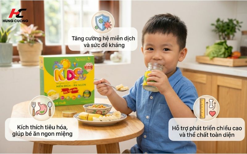 Công dụng của nước yến sào Nunest Kid vị chuối