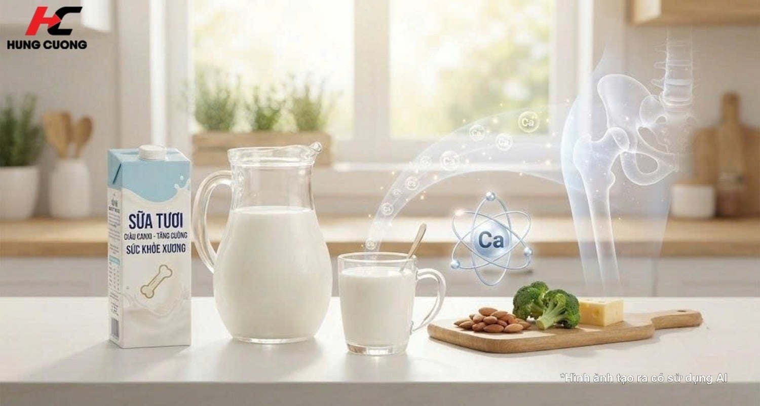 bổ sung canxi qua đường sữa