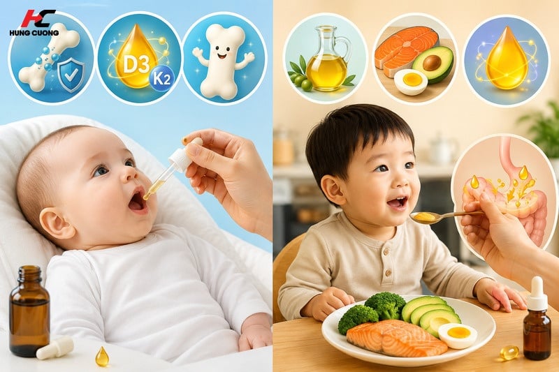 Hướng dẫn bổ sung D3K2 đúng cách cho trẻ nhỏ