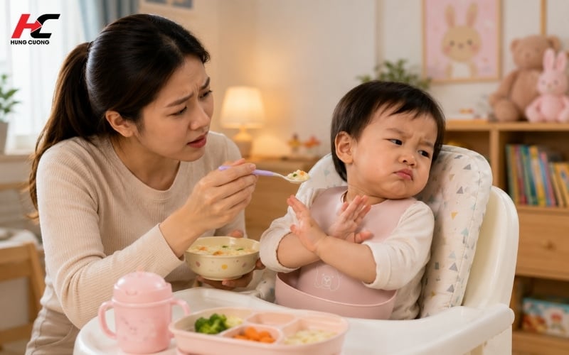 Mẹ sử dụng sản phẩm bổ trợ dinh dưỡng khi bé biếng ăn