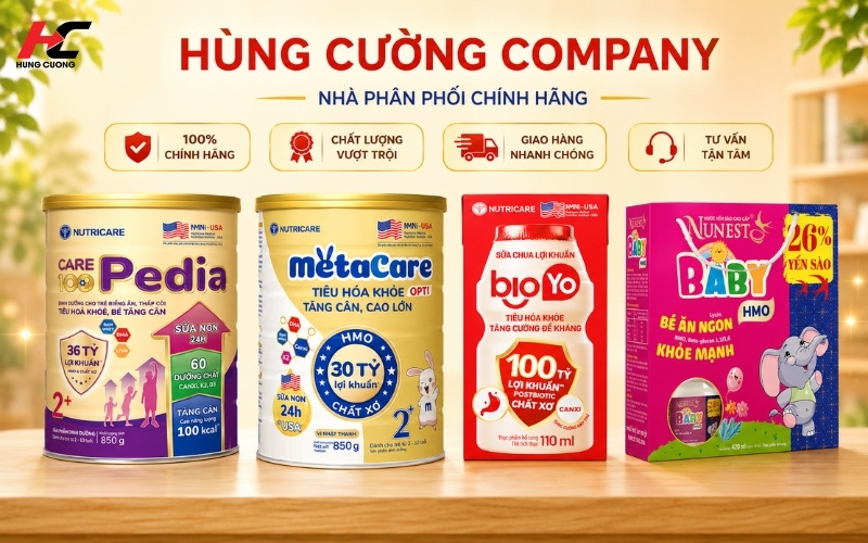 Mua sản phẩm dinh dưỡng hỗ trợ tiêu hóa bé qua đại lý Hùng Cường Company