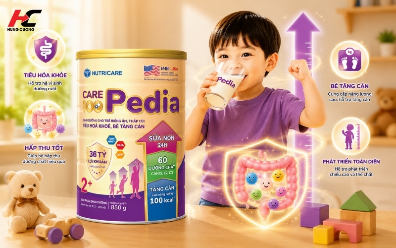 dinh dưỡng hỗ trợ tiêu hóa Care 100 Pedia