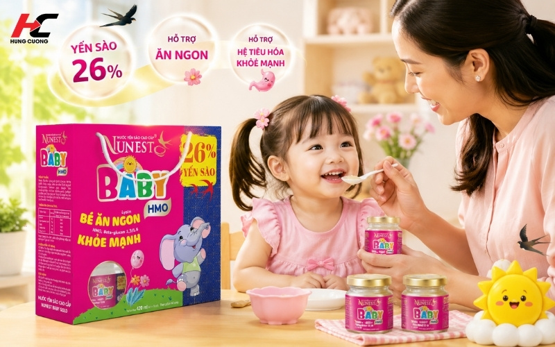 dinh dưỡng hỗ trợ tiêu hóa Nunest Baby giúp bé cải thiện tiêu hóa và đề kháng