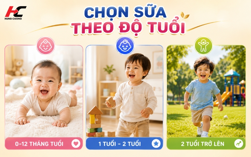 Chọn sữa dinh dưỡng tăng cân cho bé theo độ tuổi