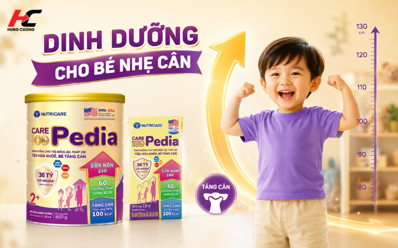 Care 100 Pedia - sữa dinh dưỡng tăng cân giải pháp cho bé nhẹ cân