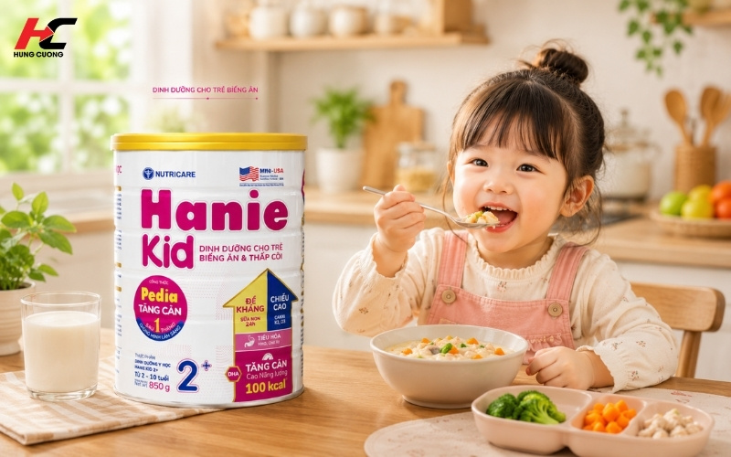 Dinh dưỡng tăng cân cho bé Hanie Kid