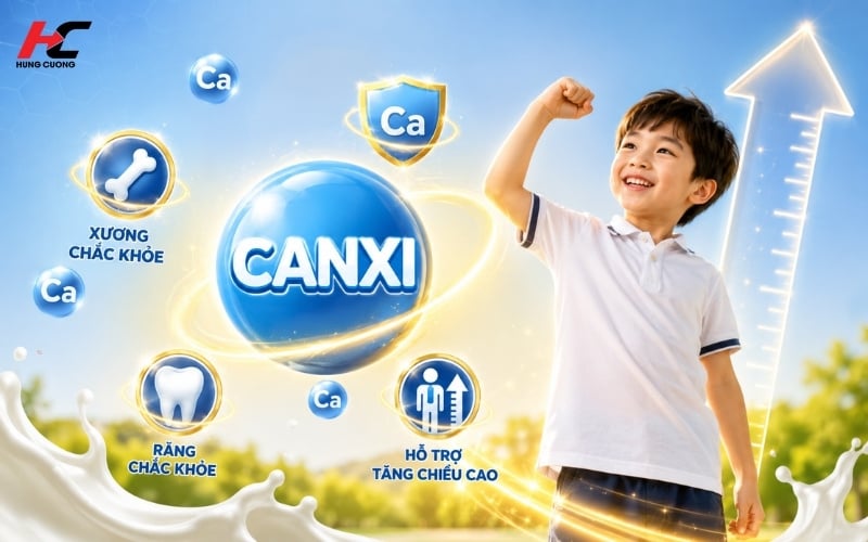 Canxi là thành phần dinh dưỡng tăng chiều cao lý tưởng