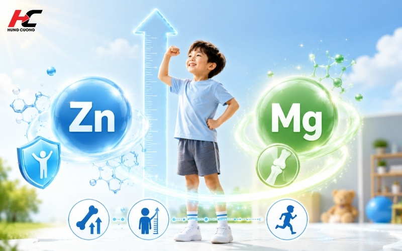 Kẽm, Magie là 2 yếu tố ảnh hưởng đến quá trình phát triển chiều cao của bé