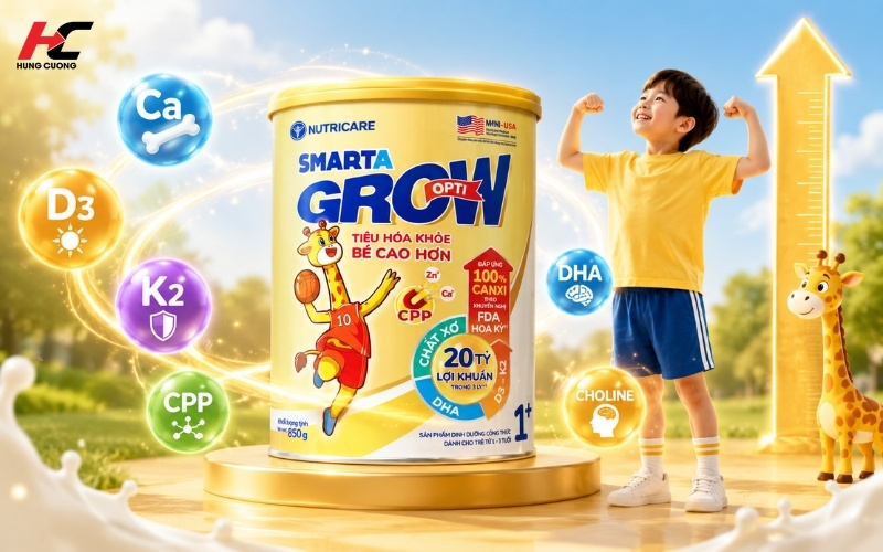 Dinh dưỡng tăng chiều cao cho bé Smarta Grow Opti 1+