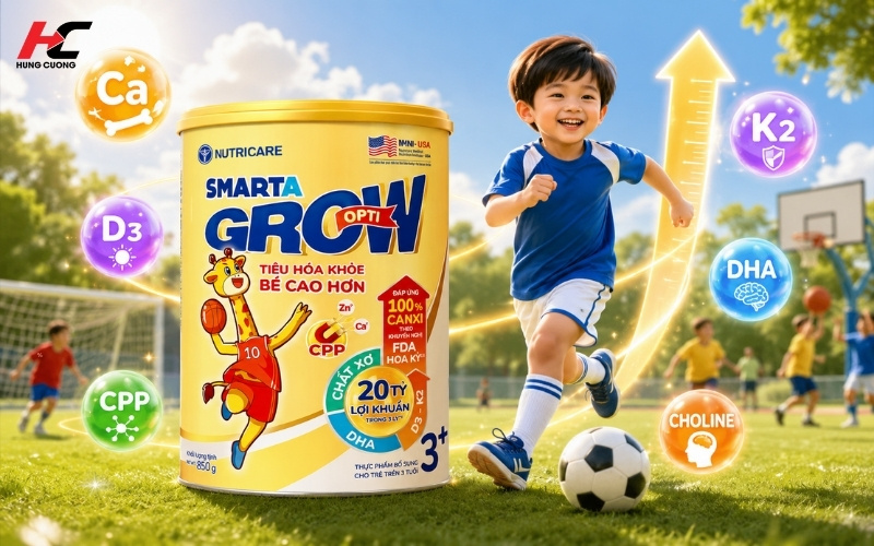 Dinh dưỡng tăng chiều cao cho bé Smarta Grow Opti 3+