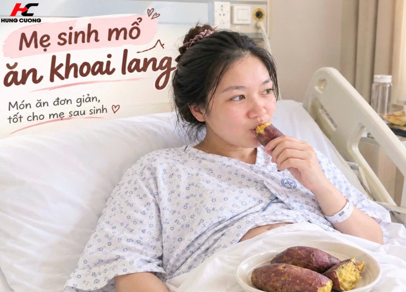 Mẹ sinh mổ ăn khoai lang