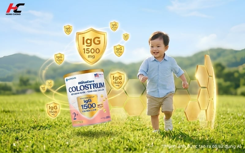 Sữa Metacare Colostrum với IgG 1500 hỗ trợ bé ít ốm vặt