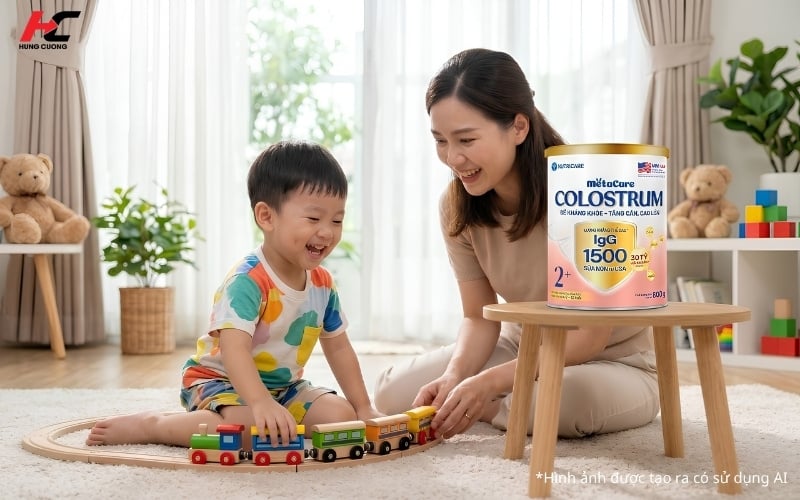Sữa Metacare Colostrum 2+ tăng đề kháng bé vui khỏe
