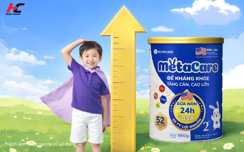 Sữa Metacare xanh cho bé cao lớn vượt trội
