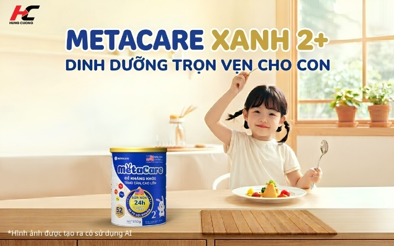 Sữa Metacare xanh 2+ cho bé từ 2 tuổi trở lên