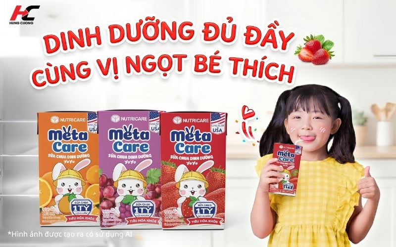 Sữa chua uống Metacare Yoyo là sản phẩm bổ sung dinh dưỡng đủ đầy cho bé