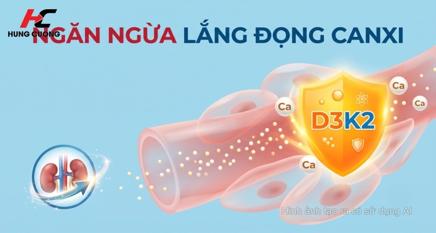 Vitamin D3K2 ngăn ngừa nguy cơ lắng đọng Canxi